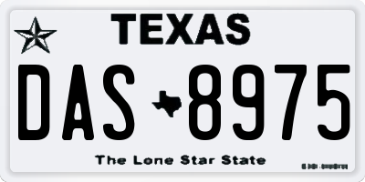TX license plate DAS8975