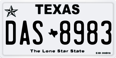 TX license plate DAS8983