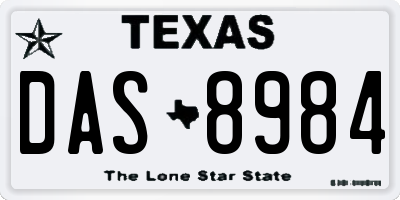 TX license plate DAS8984