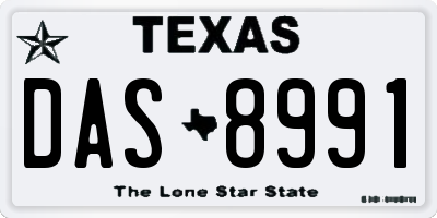 TX license plate DAS8991