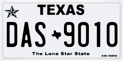 TX license plate DAS9010