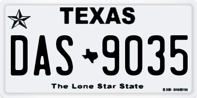 TX license plate DAS9035