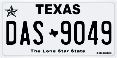 TX license plate DAS9049