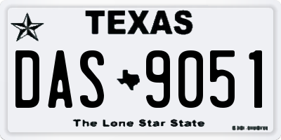 TX license plate DAS9051