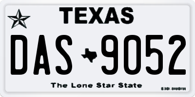 TX license plate DAS9052
