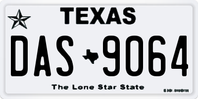 TX license plate DAS9064