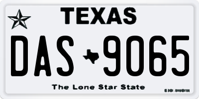 TX license plate DAS9065