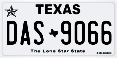 TX license plate DAS9066