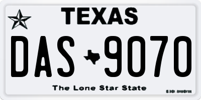 TX license plate DAS9070