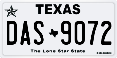 TX license plate DAS9072