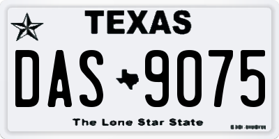 TX license plate DAS9075