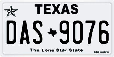 TX license plate DAS9076