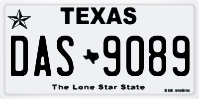 TX license plate DAS9089