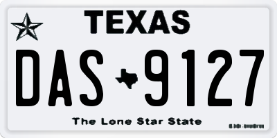TX license plate DAS9127