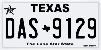 TX license plate DAS9129