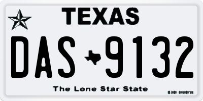TX license plate DAS9132