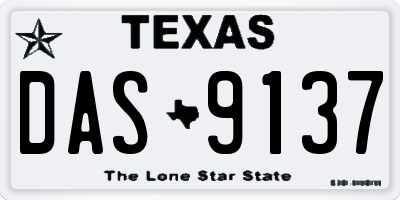 TX license plate DAS9137