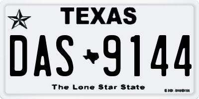 TX license plate DAS9144