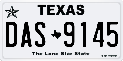 TX license plate DAS9145
