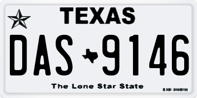 TX license plate DAS9146