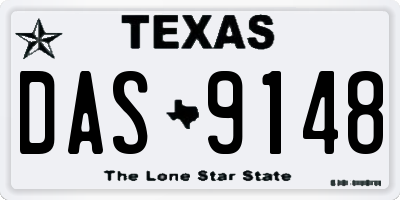 TX license plate DAS9148