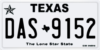TX license plate DAS9152