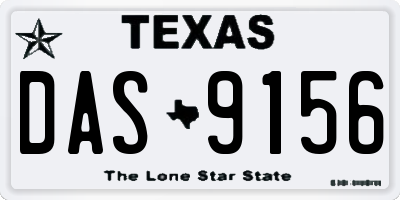 TX license plate DAS9156