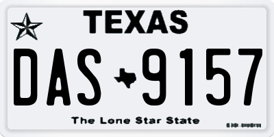 TX license plate DAS9157