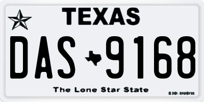 TX license plate DAS9168