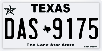 TX license plate DAS9175