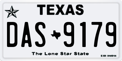 TX license plate DAS9179