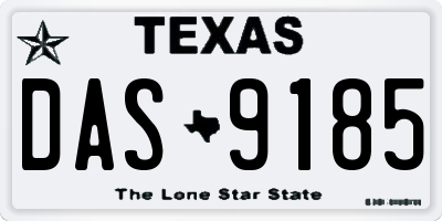 TX license plate DAS9185