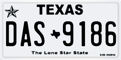 TX license plate DAS9186