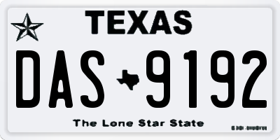 TX license plate DAS9192
