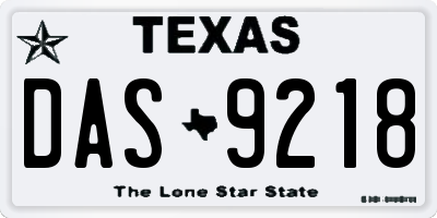 TX license plate DAS9218