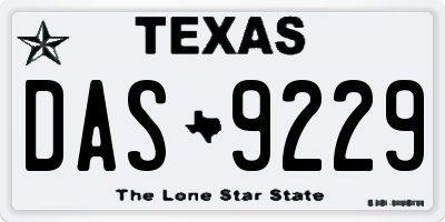 TX license plate DAS9229