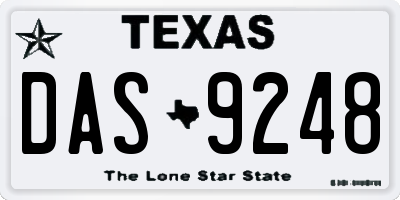 TX license plate DAS9248