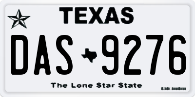 TX license plate DAS9276