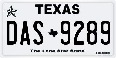 TX license plate DAS9289