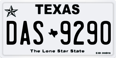 TX license plate DAS9290