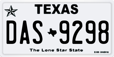 TX license plate DAS9298