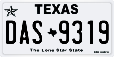 TX license plate DAS9319