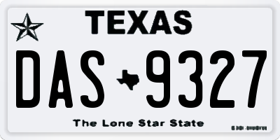 TX license plate DAS9327