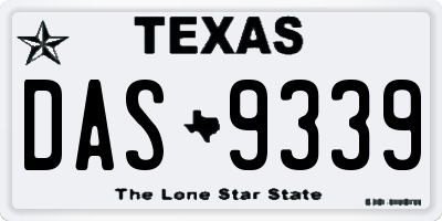 TX license plate DAS9339