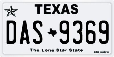 TX license plate DAS9369
