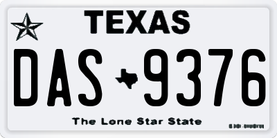 TX license plate DAS9376