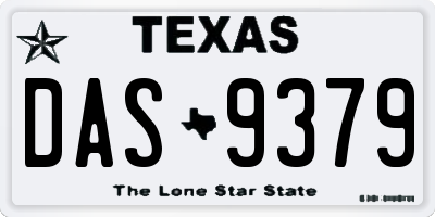 TX license plate DAS9379