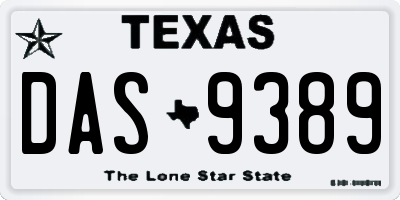 TX license plate DAS9389