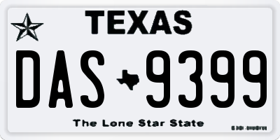 TX license plate DAS9399