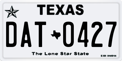 TX license plate DAT0427